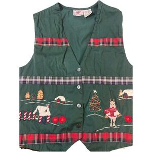 Nutcracker‎ Xtra Large Christmas Vest Vintage 100% Cotton Adjustable Waist Tie.